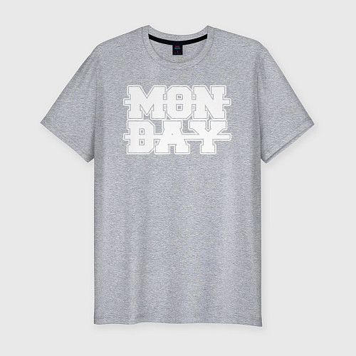 Мужская slim-футболка Monday / Меланж – фото 1
