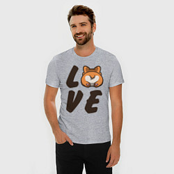 Футболка slim-fit Love Corgi, цвет: меланж — фото 2