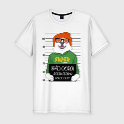 Футболка slim-fit Super Bad Corgi, цвет: белый