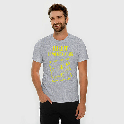 Мужская slim-футболка NIRVANA Lithium / Меланж – фото 3