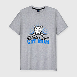 Мужская slim-футболка Лучшая мама кошек
