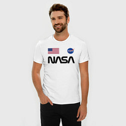 Футболка slim-fit NASA НАСА, цвет: белый — фото 2