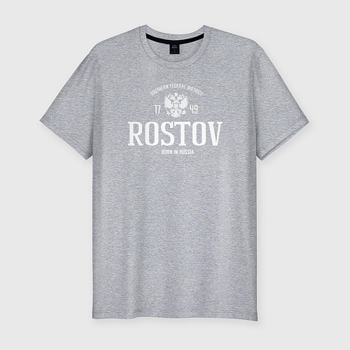 Мужская slim-футболка Ростов Born in Russia / Меланж – фото 1