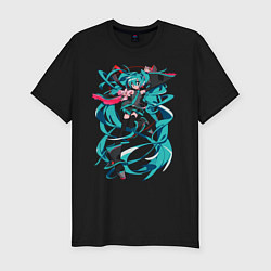 Футболка slim-fit Hatsune Miku Expo, цвет: черный