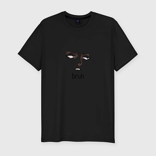 Мужская slim-футболка Bruh / Черный – фото 1