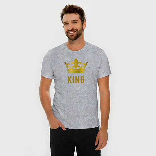 Мужская slim-футболка Корольпарная / Меланж – фото 3