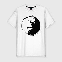 Мужская slim-футболка Инь-Янь Коты
