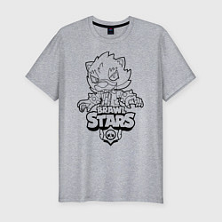 Футболка slim-fit Brawl Stars LEON раскраска, цвет: меланж