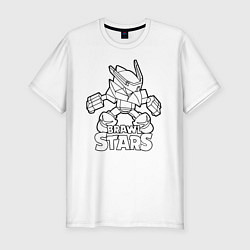 Футболка slim-fit Brawl Stars раскраска, цвет: белый