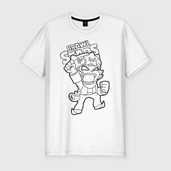 Футболка slim-fit Brawl Stars SANDY раскраска, цвет: белый