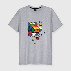 Мужская slim-футболка Кубик Рубика