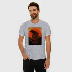 Футболка slim-fit Godzilla and red sun, цвет: меланж — фото 2