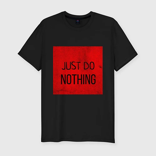 Мужская slim-футболка JUST DO NOTHING / Черный – фото 1