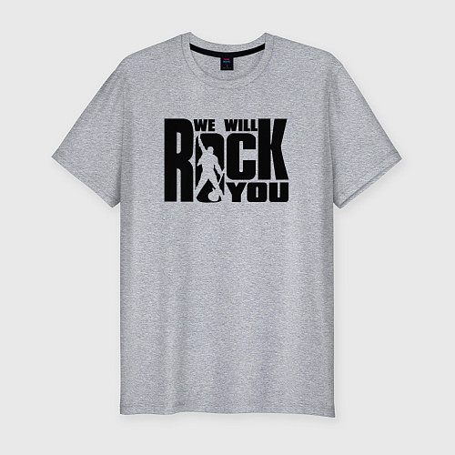 Мужская slim-футболка QUEEN / Меланж – фото 1