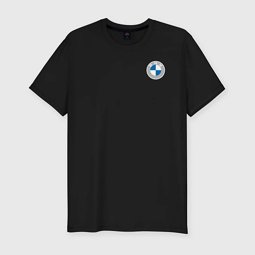 Мужская slim-футболка BMW LOGO 2020 / Черный – фото 1