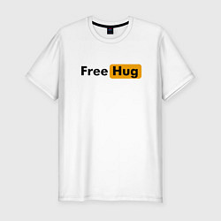 Футболка slim-fit FREE HUG, цвет: белый