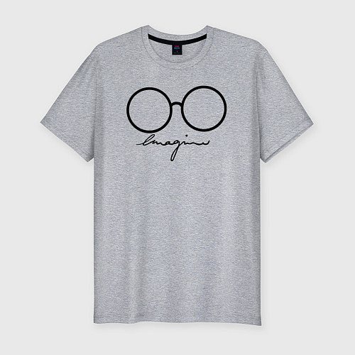 Мужская slim-футболка Imagine John Lennon / Меланж – фото 1