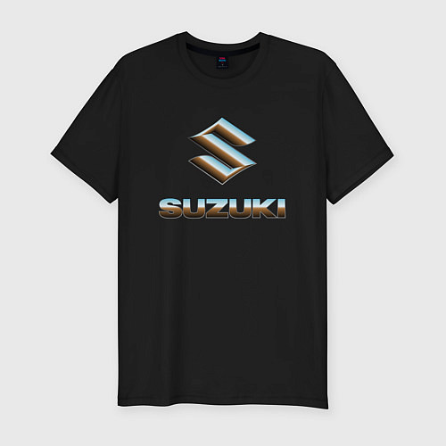 Мужская slim-футболка Suzuki / Черный – фото 1