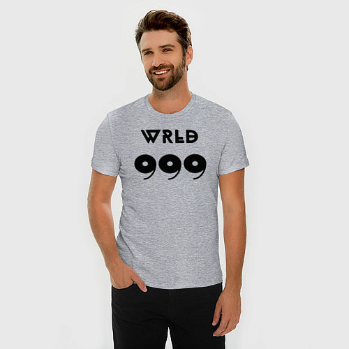 Мужская slim-футболка JUICE WRLD / Меланж – фото 3