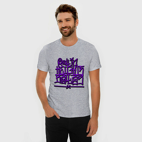 Мужская slim-футболка GTA Tag BALLAS / Меланж – фото 3