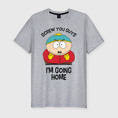 Мужская slim-футболка South Park, Эрик Картман / Меланж – фото 1