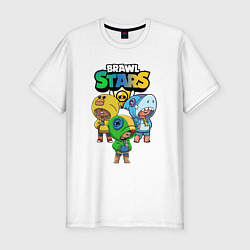 Футболка slim-fit Brawl Stars Leon Trio, цвет: белый