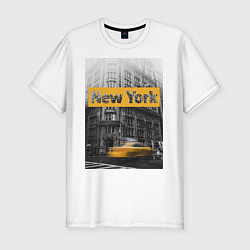 Футболка slim-fit Нью-Йорк, цвет: белый