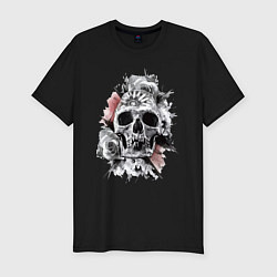 Мужская slim-футболка Skull
