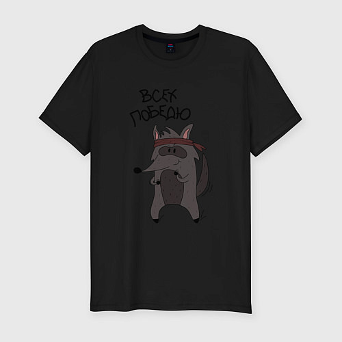 Мужская slim-футболка Енот Джо / Черный – фото 1