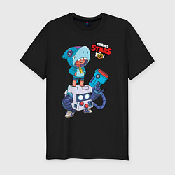 Футболка slim-fit BRAWL STARS LEON SHARK 8-BIT, цвет: черный