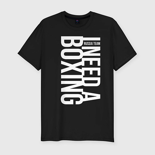 Мужская slim-футболка Boxing / Черный – фото 1