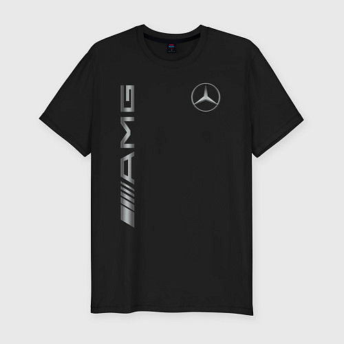 Мужская slim-футболка MERCEDES-BENZ AMG / Черный – фото 1