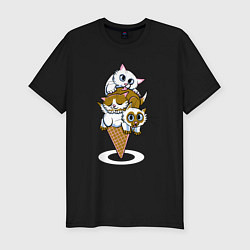 Мужская slim-футболка Ice Cream Cats