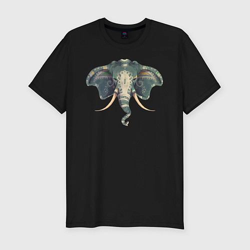 Мужская slim-футболка Elephant / Черный – фото 1