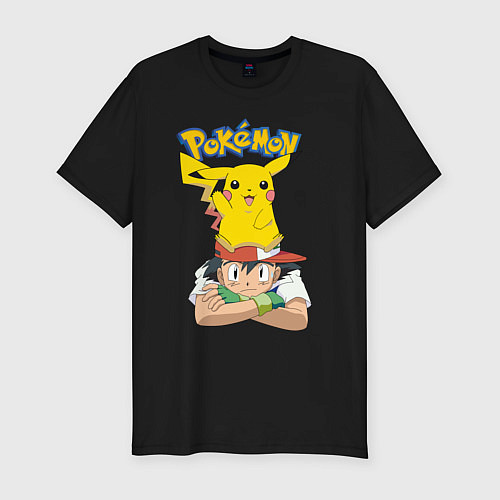 Мужская slim-футболка Pokemon / Черный – фото 1