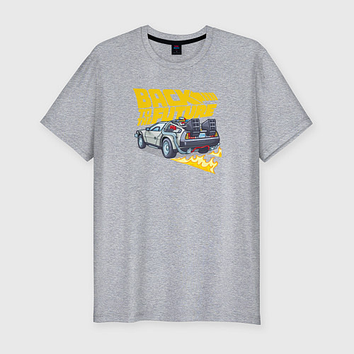 Мужская slim-футболка Back to the Future / Меланж – фото 1