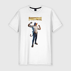 Футболка slim-fit Meowcles Fortnite 2, цвет: белый