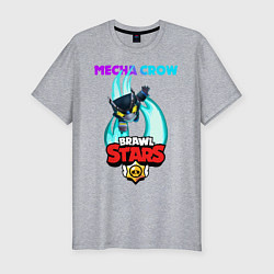 Мужская slim-футболка BRAWL STARS MECHA CROW