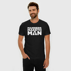 Футболка slim-fit Manners maketh man, цвет: черный — фото 2