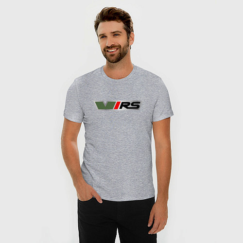 Мужская slim-футболка Skoda RS Z / Меланж – фото 3