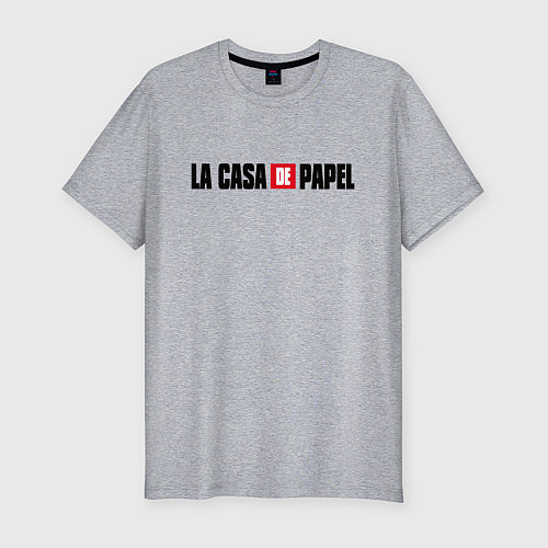 Мужская slim-футболка La Casa de Papel Z / Меланж – фото 1