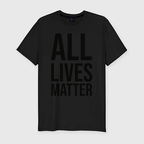 Мужская slim-футболка ALL LIVES MATTER / Черный – фото 1