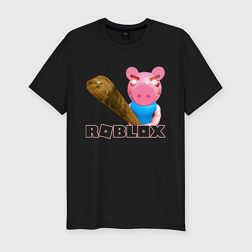 Мужская slim-футболка Roblox Piggy / Черный – фото 1