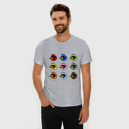 Мужская slim-футболка Омская птица / Меланж – фото 3