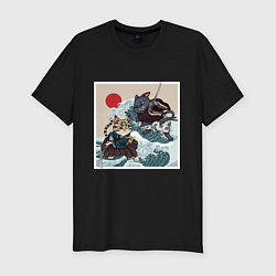 Мужская slim-футболка Битва японских котов Z