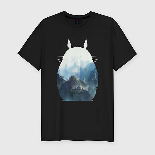 Мужская slim-футболка Тоторо / Черный – фото 1