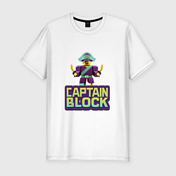 Мужская slim-футболка Roblox Captain Block Роблокс