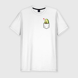 Футболка slim-fit Авокадо в кармане, цвет: белый