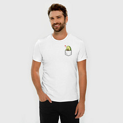 Футболка slim-fit Авокадо в кармане, цвет: белый — фото 2
