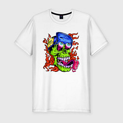 Футболка slim-fit Cool skull - Tongue, цвет: белый